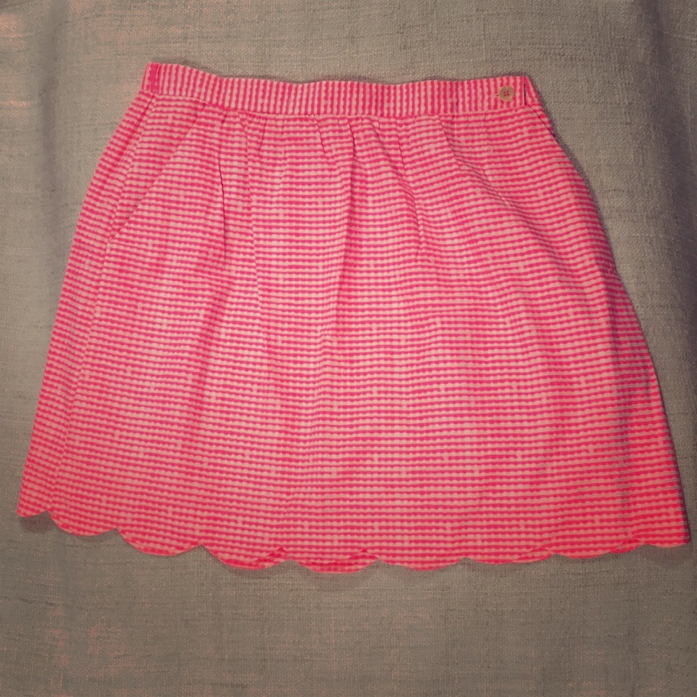 Lilly Pulitzer Gingham skirt with scalloped hem